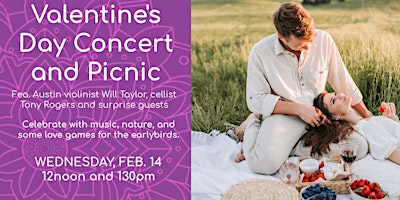 Hauptbild für Valentine's Day Picnic and Concert in the Park with Award Winning Violinist