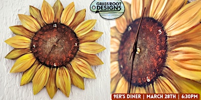 Sunflower Clock Paint + Sip  | 9er's Diner primary image