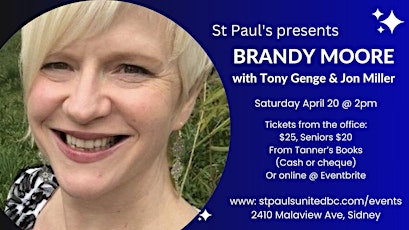 St Paul's presents - Brandy Moore with Tony Genge and Jon Miller