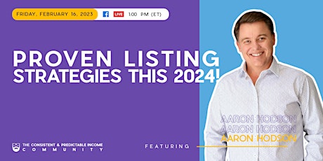 Proven Listing Strategies This 2024! primary image