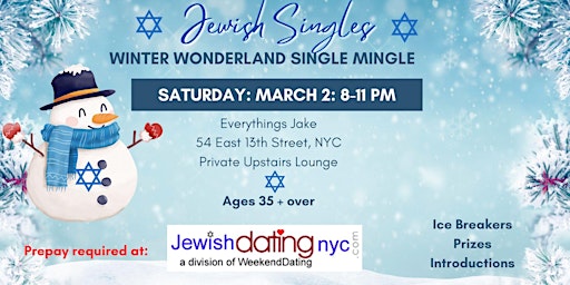 Jewish Singles NYC Mingle- ages 35 and over primary image
