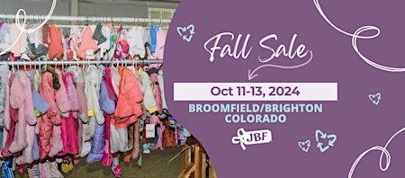 Imagem principal do evento JBF Broomfield/ Brighton Oct 2024 Pre-Pay Discounted Consignor Fee