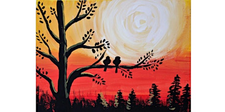 Two Birds Landscape Painting Class for Adults  and Teens