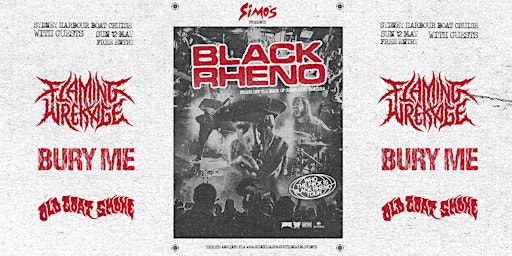 Immagine principale di Simo's Presents - Black Rheno With Guests Flaming Wreckage + More 