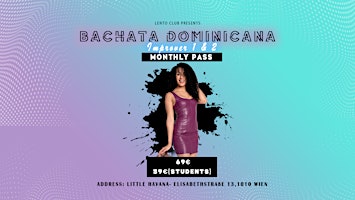 Hauptbild für Monthly Bachata Dominicana Improver 1 & 2 Pass - March