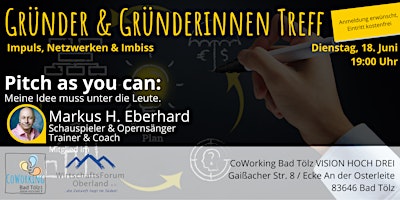 Imagem principal de Gründerinnen- & Gründer-Treff | Meine Idee präsentieren: Pitch as you can!