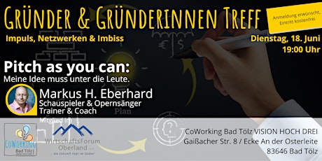 Gründerinnen- & Gründer-Treff | Meine Idee präsentieren: Pitch as you can!