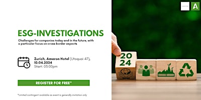 Hauptbild für ESG-INVESTIGATIONS: Challenges for companies today and in the future