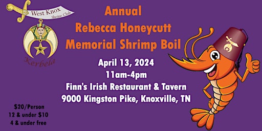 Primaire afbeelding van Annual Rebecca Honeycutt Memorial Shrimp Boil