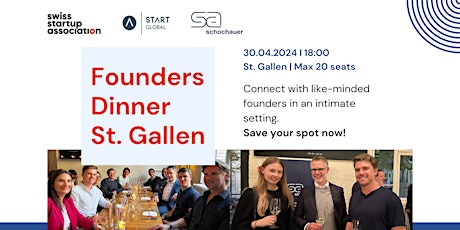 Primaire afbeelding van Founders Dinner St. Gallen 30.04.2024
