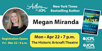 Image principale de Authors at JCPL presents Megan Miranda