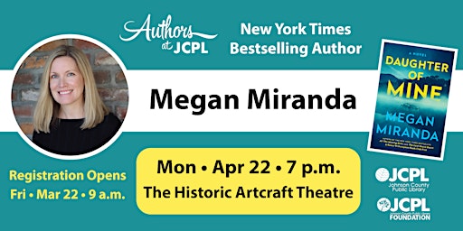 Imagem principal do evento Authors at JCPL presents Megan Miranda