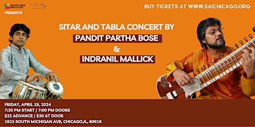 Imagem principal do evento Sitar and Tabla Concert by Pandit Partha Bose and Indranil Mallick