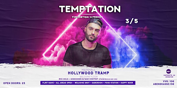 Temptation Flirt Edition, 3.5.24 w/ Hollywood Tramp, Puls Club Münster