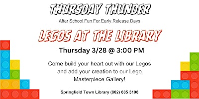 Thursday Thunder: Legos at the Library primary image