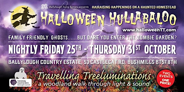 Halloween Hullabaloo & Travelling Treeluminations 2019 @ 8 PM