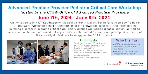 Imagem principal de Pediatric Critical Care Workshop-UT Southwestern Medical Center