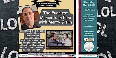 Imagem principal do evento The Funniest Moments in Film with Marty Gitlin