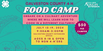 Primaire afbeelding van Galveston County 4-H Food Camp 2024