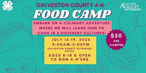 Image principale de Galveston County 4-H Food Camp 2024