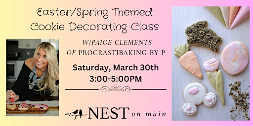 Imagem principal do evento Easter/Spring-Themed Cookie Decorating Class w/ Paige