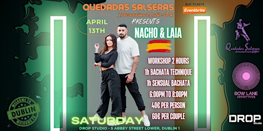 Primaire afbeelding van BACHATA  WORKSHOP  With NACHO & LAIA  at DROP STUDIO