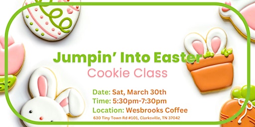Imagem principal de "Jumpin' Into Easter" Sugar Cookie Decorating Class - March 30 @ 5:30 pm