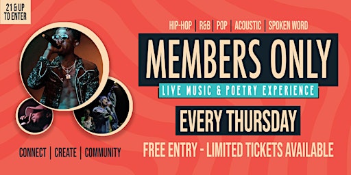 Primaire afbeelding van Members Only: Live Music & Poetry Experience (Golden Ticket)