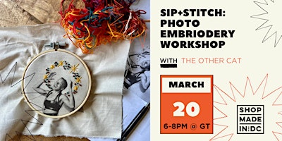 SIP+STITCH: Embroider Your Photo w/Other Cat Creations primary image