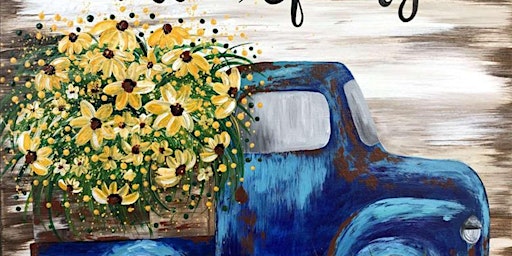 Image principale de The Blue Truck With the Flowers - Paint and Sip by Classpop!™