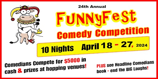 Primaire afbeelding van Comedy Competition - 24th Annual - 10 nights with 50 Comedians-Calgary YYC