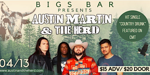 Primaire afbeelding van Austin Martin and The Herd at Bigs Bar Live