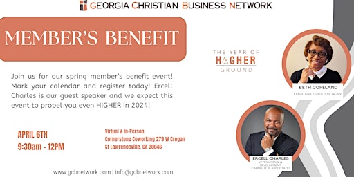 Image principale de GCBN Member's Benefit featuring Ercell Charles