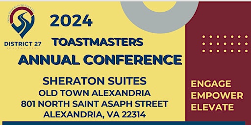 Hauptbild für District 27 Toastmasters Conference 2024 - Engage, Empower, Elevate!!!