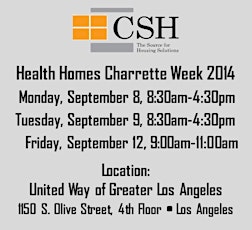 Health Homes Charrette Week (Fri) primary image