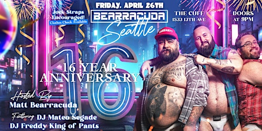 Image principale de Bearracuda Seattle 16 YEAR Anniversary!