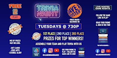 Trivia Night | Dave & Buster's - White Marsh Baltimore MD - TUE 730p primary image