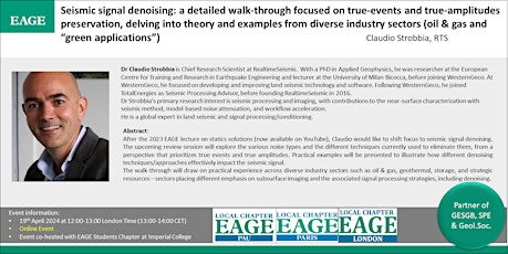 EAGE London: Seismic signal denoising - day session