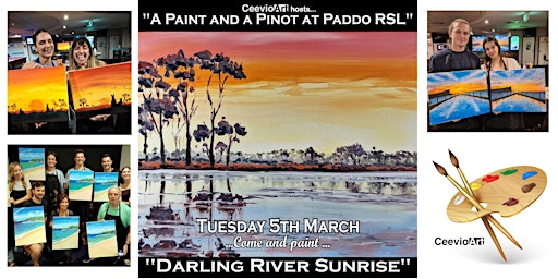 A Paint and a Pinot at Paddo RSL. "Darling River Sunrise" primary image