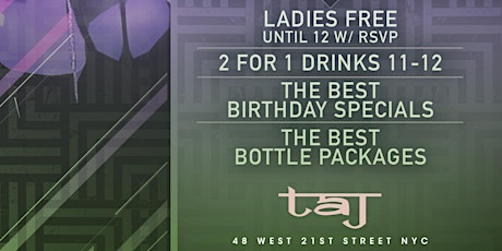 #BestSaturdayParty at Taj • Hip-Hop + Reggae + Soca + Afrobeats • FREE!