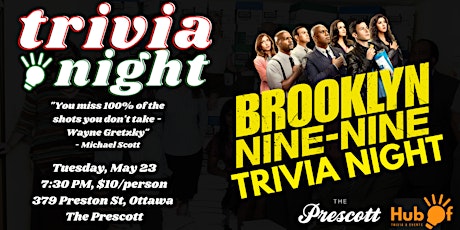 Primaire afbeelding van Brooklyn Nine Nine Trivia Night - The Prescott (Ottawa)