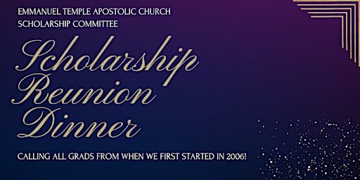 Primaire afbeelding van Emmanuel Temple Apostolic Church Scholarship Reunion Dinner