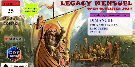 Tournoi cartes Magic l'Assemblée à Caen, format Legacy le 25 février