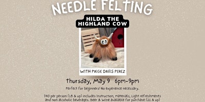 Imagem principal de Hilda the Highland Cow Needle Felting Workshop
