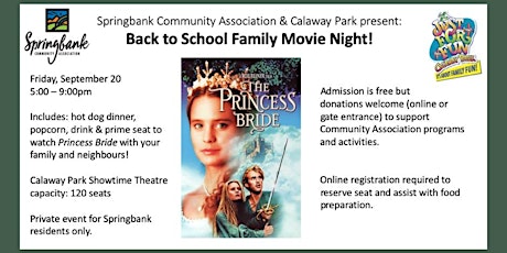 Hauptbild für Back to School Family Movie Night at Calaway Park - 2nd Annual