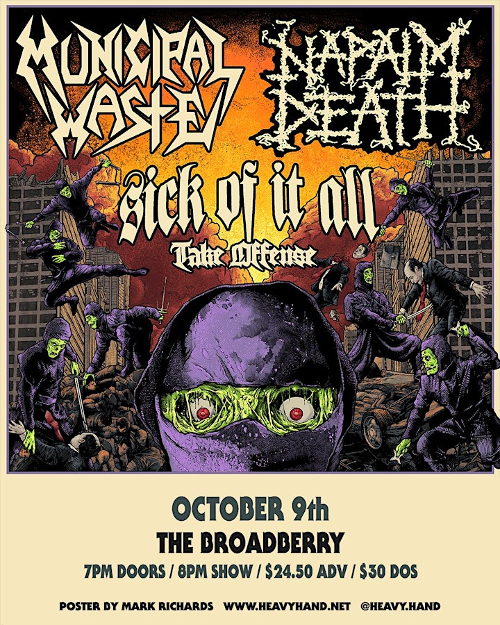 MUNICIPAL WASTE & NAPALM DEATH, with Sick Of It All, Take Offense. image