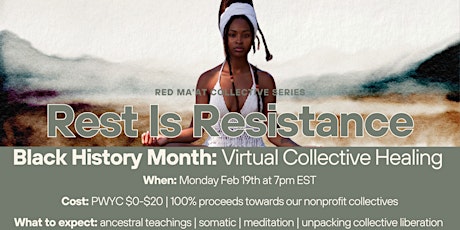 Rest Is Resistance Virtual Workshop #2 | Kemetic Yoga primary image