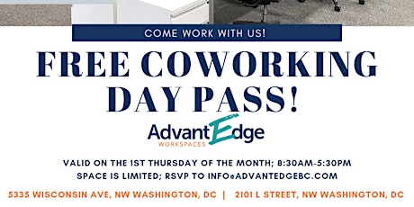 AdvantEdge Free Coworking Day- 1st Thursdays  primary image