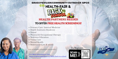 Immagine principale di Health Partners Needed to Offer Free Health Screenings! 