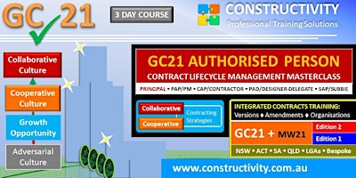 GC21 Authorised Person Contract LifeCycle Masterclass (3 day) 5-12 Aug 2024 primary image